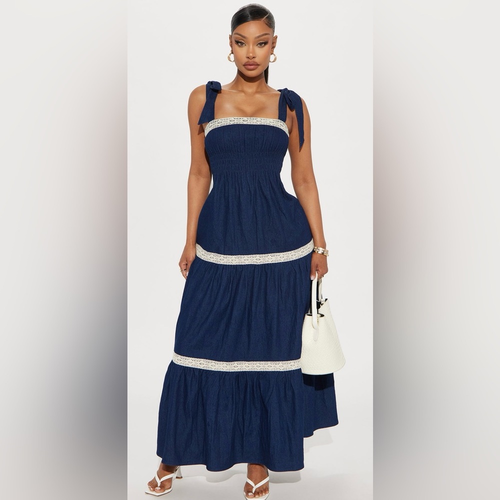 Fashion Nova Denim Maxi Dress